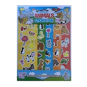 Animals Sticker Sheet (Pack of 5) Multicoloured (One Size)