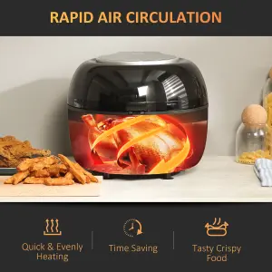 HOMCOM 7L Digital Air Fryer Oven with Air Fry, Roast, Broil, Bake, Dehydrate, 7 Presets, Rapid Air Circulation, 1500W