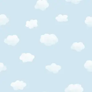 Holden Decor Cloudy Sky Blue Children's Clouds Smooth Wallpaper