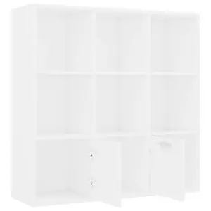 Berkfield Book Cabinet White 98x30x98 cm Engineered Wood