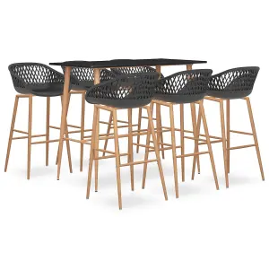 Berkfield 7 Piece Bar Set Black and Grey