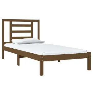 Berkfield Bed Frame Honey Brown Solid Wood Pine 100x200 cm