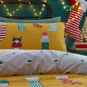 furn. Meowy Christmas Reversible Duvet Cover Set