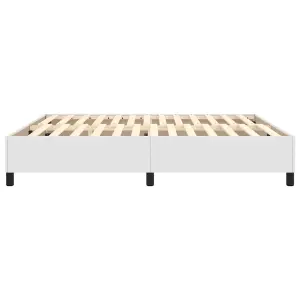 Berkfield Box Spring Bed Frame White 180x200cm 6FT Super King Faux Leather