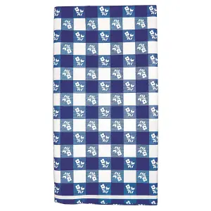 Creative Party Plastic Checked Party Table Cover Blue (One Size)