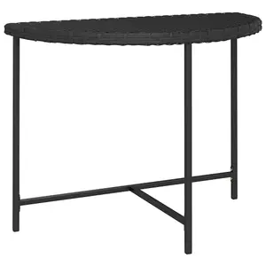 Berkfield Garden Table Black 100x50x75 cm Poly Rattan