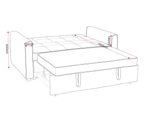 Astoria Sofa Bed in Grey Fabric Contemporary and minimalist