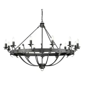 Elstead Windsor Graphite 12 Light Pendant Chandelier