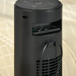 HOMCOM Oscillating Tower Fan Remote Control 3 Speed Cooling Machine Black