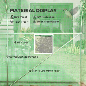 Outsunny Greenhouse Polytunnel Walk-in Grow Plant Steel 3 x 2 m Outdoor