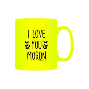 Grindstore I Love You Moron Neon Mug Yellow (One Size)