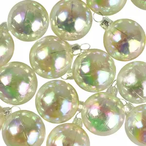 Luxury Shatterproof Ball Ornament (Set of 18) Clear Iridescent Shiny / 6cm H x 6cm W x 6cm D