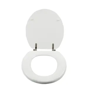 GoodHome Mendra Shell White Round Standard close Toilet seat