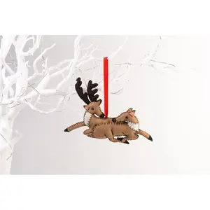 Stag and Deer - Christmas Tree Hanging Figurine Ornament