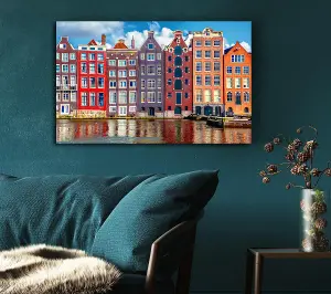 Tightly Packed Houses Canvas Print Wall Art - Medium 20 x 32 Inches