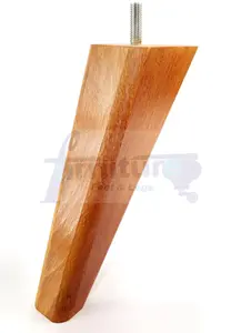 SET OF 4 REPLACEMENT FURNITURE SQUARE FEET GOLDEN OAK STAIN TAPERED WOODEN LEGS 150mm HIGH M10