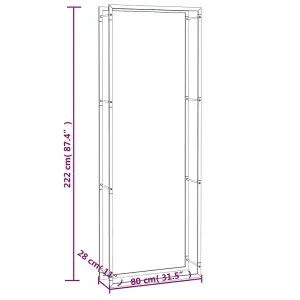 Berkfield Firewood Rack Matt Black 80x28x222 cm Steel