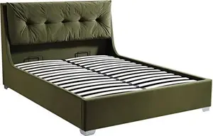 Hadley Moss Green Velvet Ottoman Storage Bed King - Daals - Beds