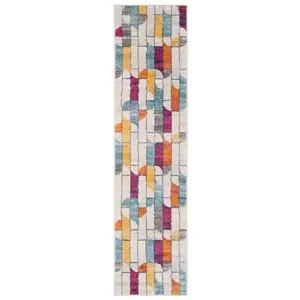 Fun Multicolour Geo Wabi Sabi Retro Runner Rug 60x240cm