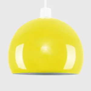 ValueLights Modern Gloss Yellow Arco Style Dome Ceiling Pendant Light Shade