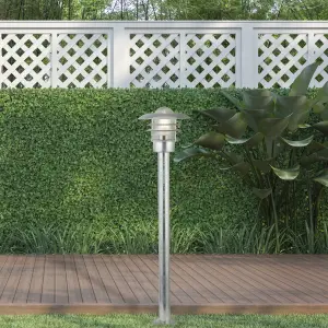 Lighting Collection Galvanised Outdoor Lantern Post