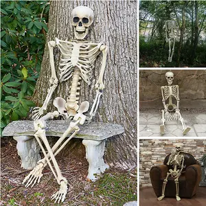 Halloween Realistic Full Body Skeleton Hanging Prop Decoration Posable Joints 170cm