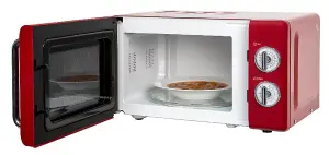 Russell Hobbs RHRETMM705R 700W 17L Retro Red Compact Manual Microwave