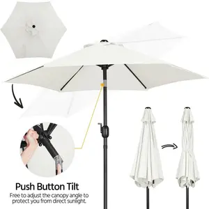 Market Parasol Cream / 224cm H x 222.5cm W x 222.5cm D