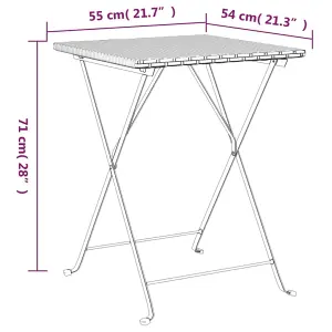 Berkfield Folding Bistro Table Brown 55x54x71 cm Poly Rattan