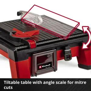 Einhell Cordless Tile Cutter 115mm 18V Power X-Change Adjustable Angle Stop And Table Tilt TE-TC 18/115 Li-Solo - Body Only