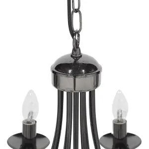 8 Light Chandelier Black TEESTA