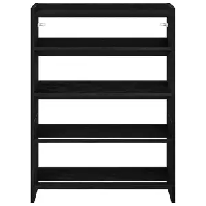 Berkfield Shoe Rack Black 80x25x61.5 cm Engineered Wood