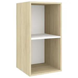 Berkfield Wall-mounted TV Cabinet Sonoma Oak and White 37x37x72 cm Engineered Wood