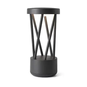 Luminosa Twist Outdoor Led Dark Grey Pedestal Lamp 10W 3000K IP65