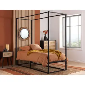 Birlea Farringdon Single Metal 4 Poster Bed Black