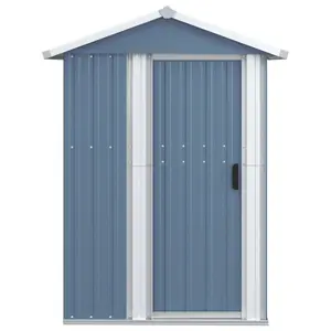 Garden Shed Galvanised Steel Outdoor Shed Bin Storage Grey