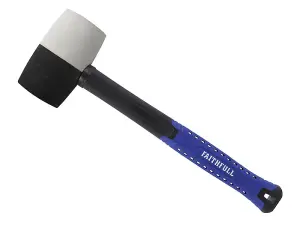 Faithfull Black & White Fibreglass Rubber Mallet Hammer 24oz FAIRMBWF24