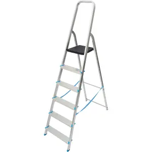 Mac Allister 6 tread Aluminium, plastic & steel Step Ladder (H)1880m