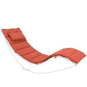 Beliani Traditional Sun Lounger Wood Red BRESCIA