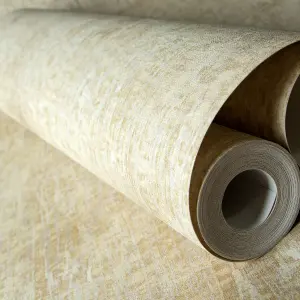 Galerie Crafted Gold Silky Metallic Plain Base Texture Design Wallpaper Roll