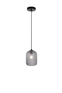 Luminosa Ashford Glass Dome Pendant, Grey,