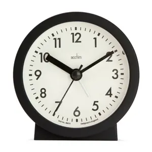 Analogue Quartz Movement / Crystal Alarm Tabletop Clock Black