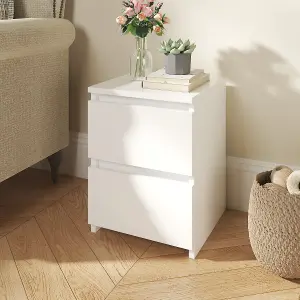 SunDaze Chest of Drawers Storage Bedroom Furniture Cabinet 2 Drawer White 30x30x40cm