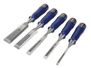 Irwin Marples M444 Blue Chip Bevel Edge Chisel Set - 5 Sizes for Precision Woodworking