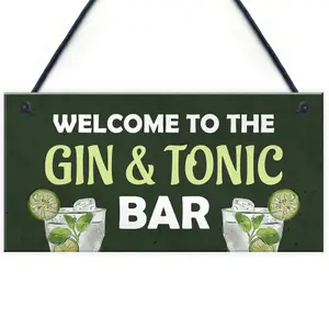 Gin And Tonic Bar Home Bar Man Cave Kitchen Sign Gift For Her Gin Gift