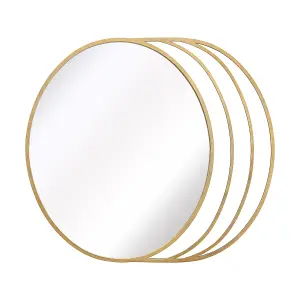 Prague Round Mirror Gold Weather Resistant Wall Mount