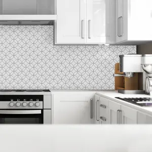 Splashwall Black & white Graphic MDF Splashback, (H)600mm (W)2440mm (T)10mm