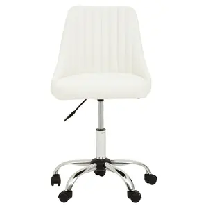 Interiors by Premier Brent Off-White Leather Effect Home Office Chair