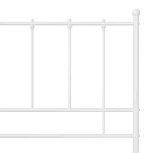 Berkfield Bed Frame White Metal 200x200 cm