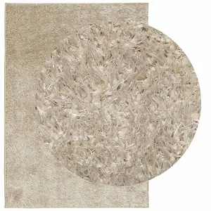 Rug ISTAN High Pile Shiny Look Beige 120x170 cm